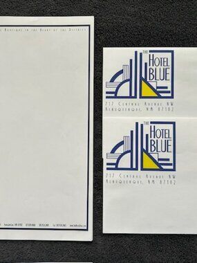 Vintage Hotel Blue New Mexico Stationery
